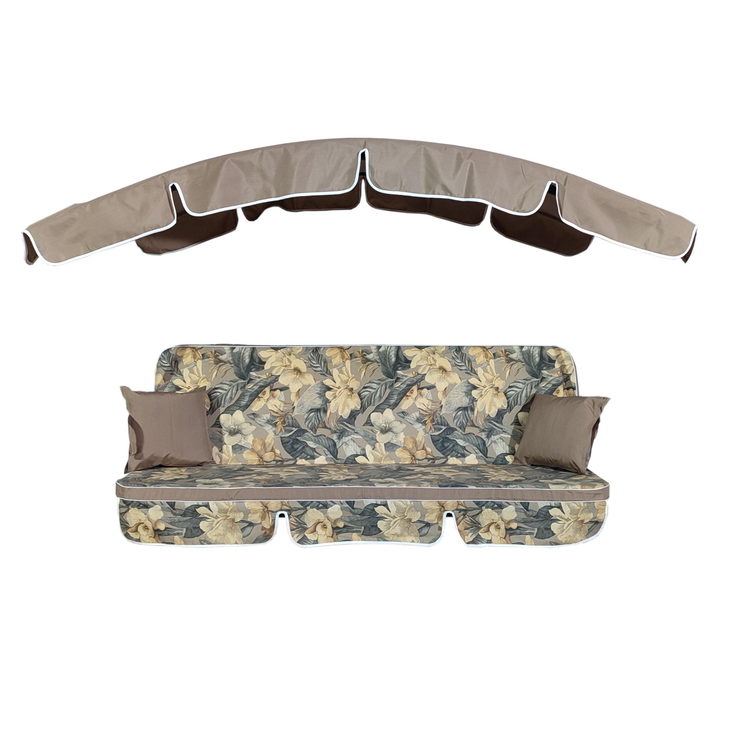 Комплект к качелям Ost-Fran Deli ткань лонета Flor gris/2709 180x106x6 см (3604)