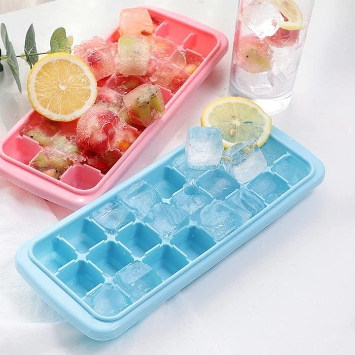 Форма для льоду силіконова з кришкою Кубики 24 комірки Блакитний (Е051484) - фото 8