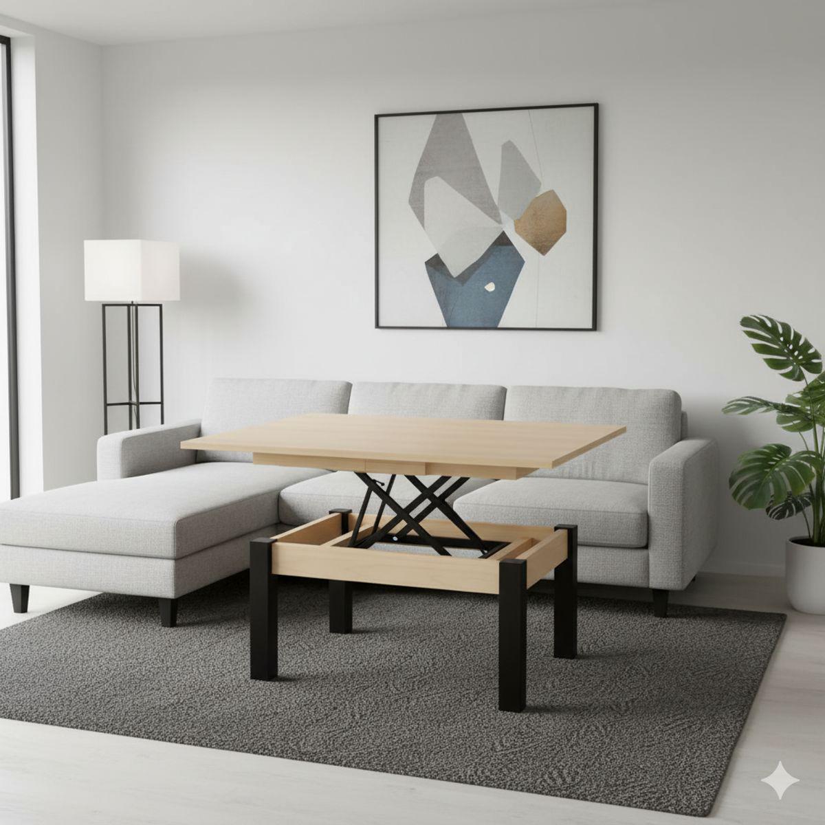 Стіл-трансформер розкладний AiH B-Fly з металевим механізмом 120x75x90 см Береза полярна/Венге (TB09212100230)