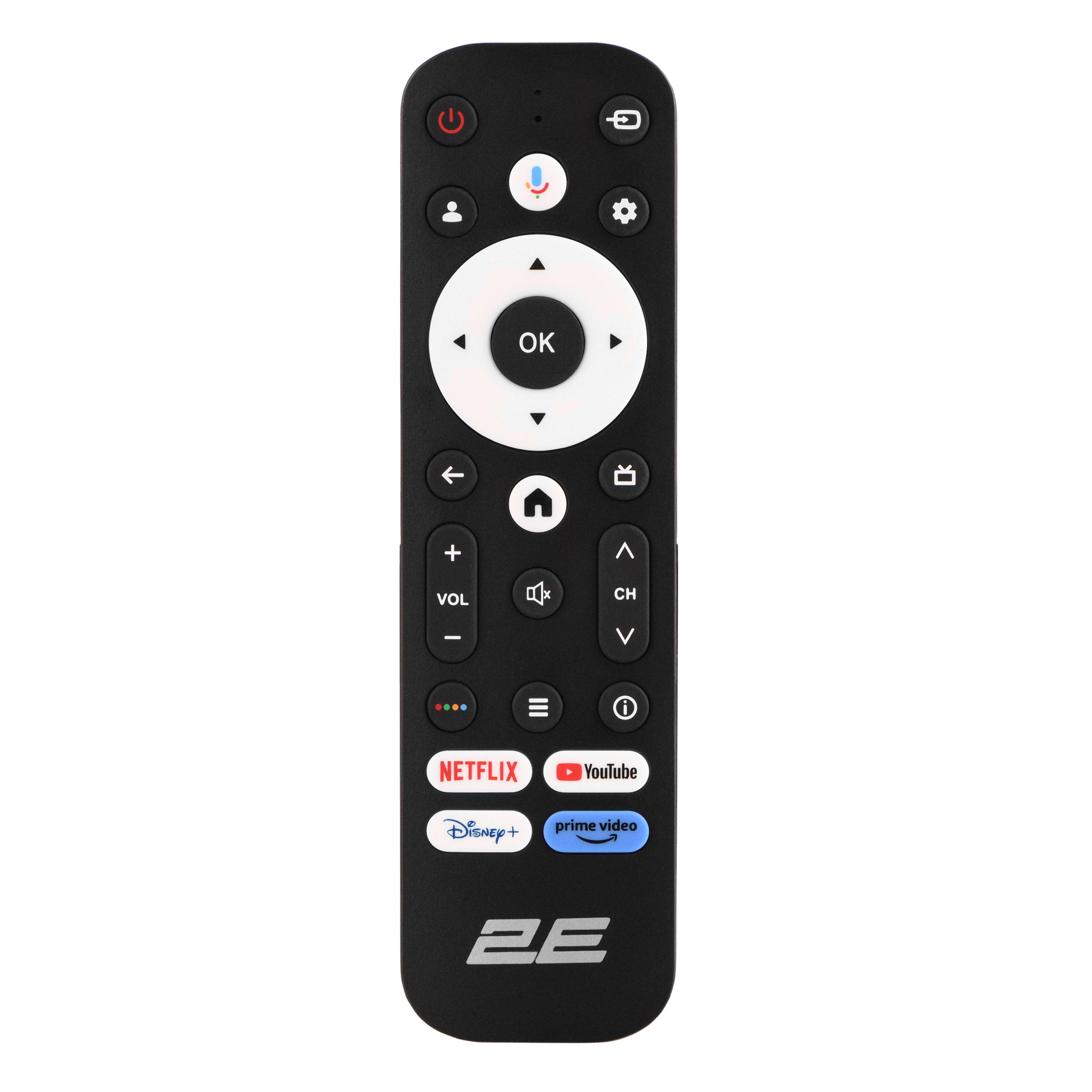 Пульт дистанційного керування для телевізора 2E Google RC 3.0 із голосовим керуванням Чорний (2E-GTVSMALLRC)