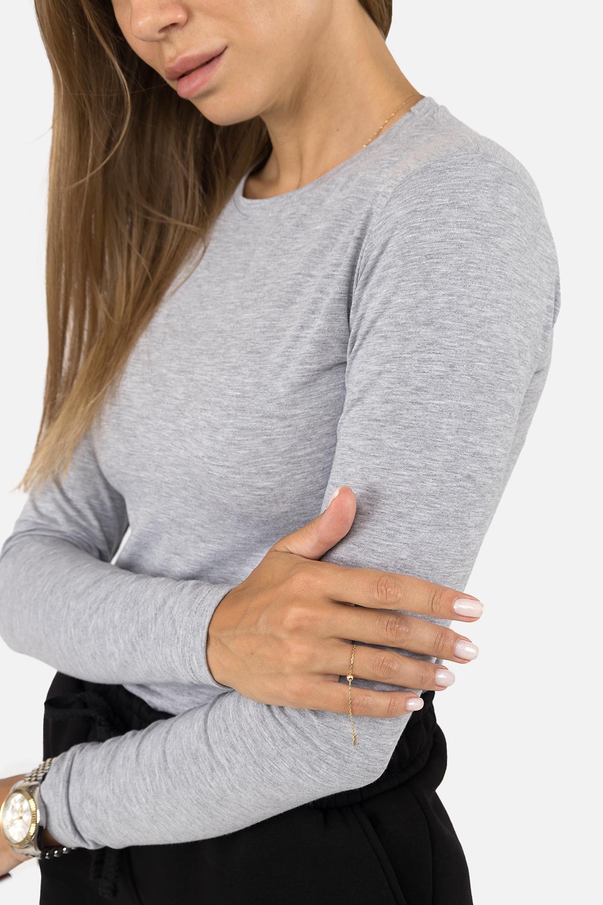 Футболка з довгим рукавом жіноча ЦБ-00257435 р. 42 Сірий (SKT001013080) - фото 3