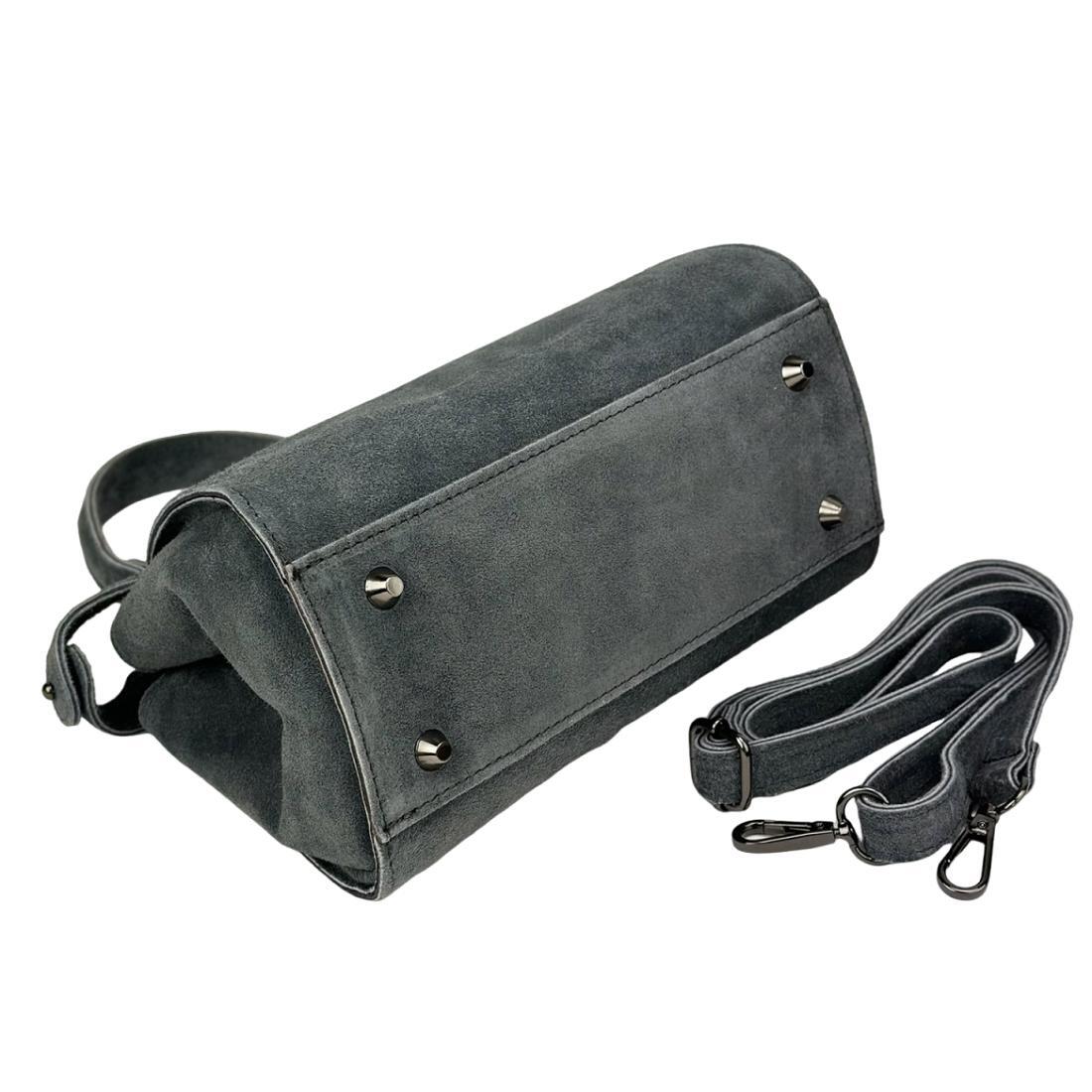 Жіноча сумка крос-боді Royal Bag F-IT-4442G замшева Сірий (8074) - фото 6 Жіноча сумка крос-боді Royal Bag F-IT-4442G замшева Сірий (8074) - фото 6