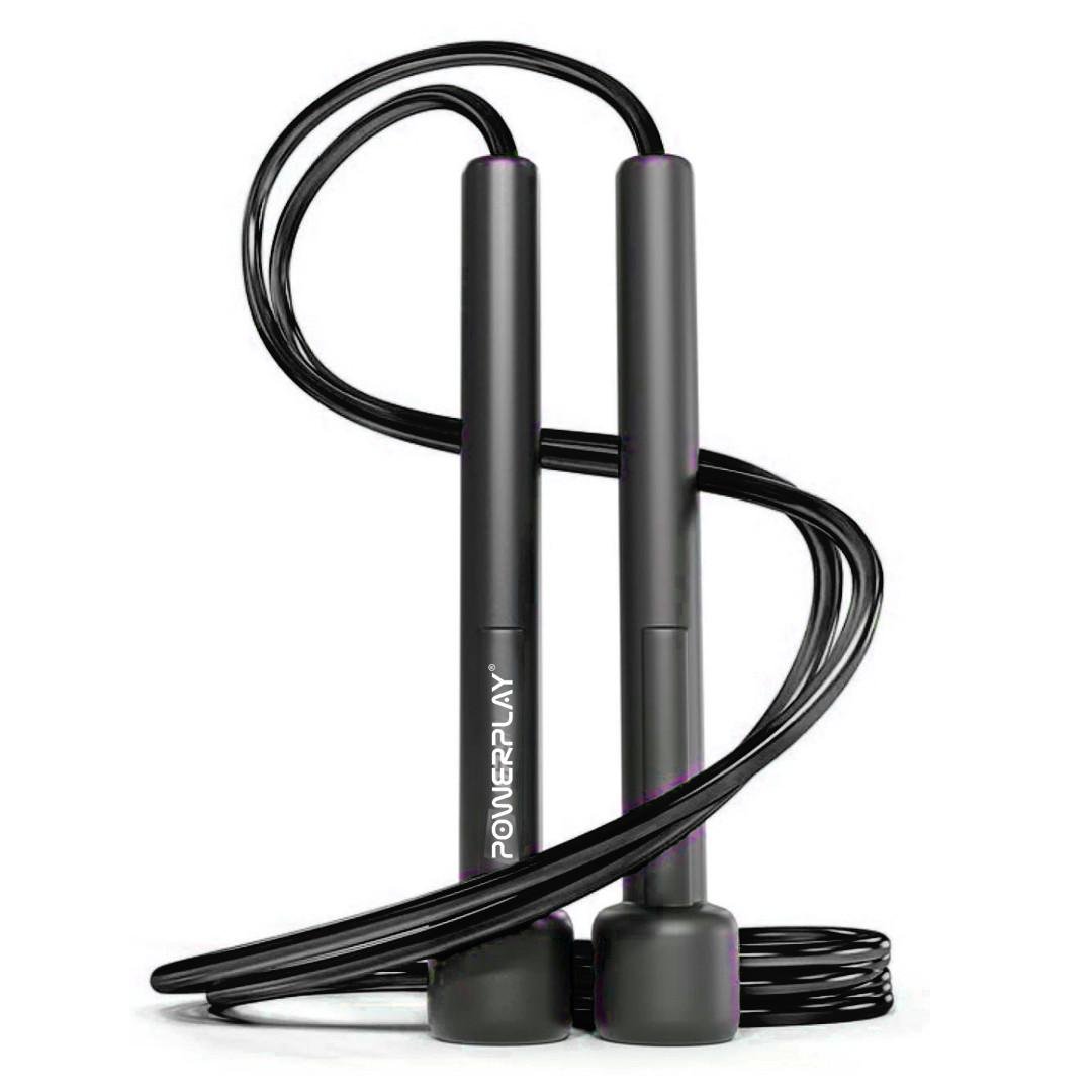 Скакалка PowerPlay 4201 Basic Jump Rope 2,8 м Чорний - фото 1