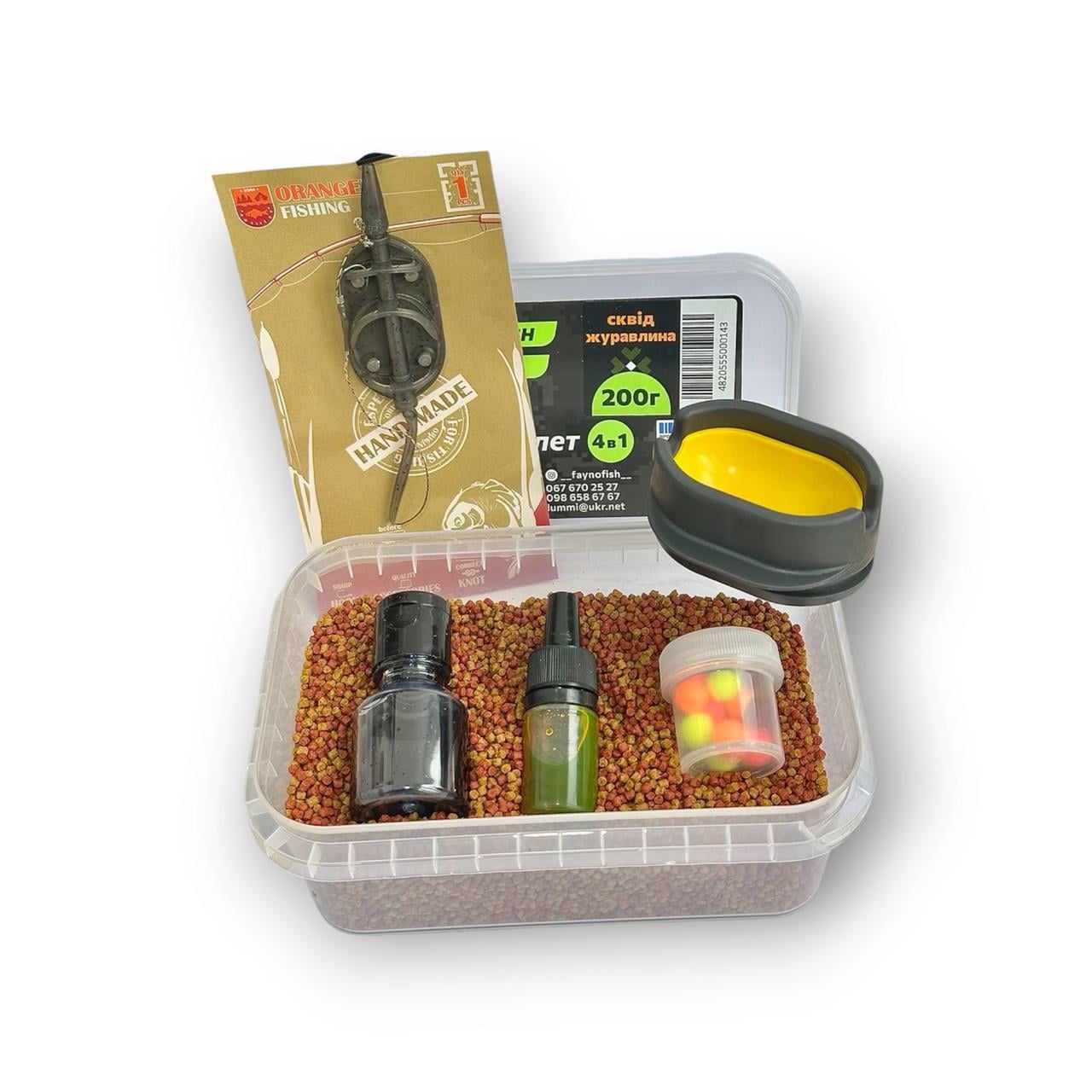 Методный пеллетс метод микс Fayno Fish кальмар-клюква 6в1 200 г (2917729619)