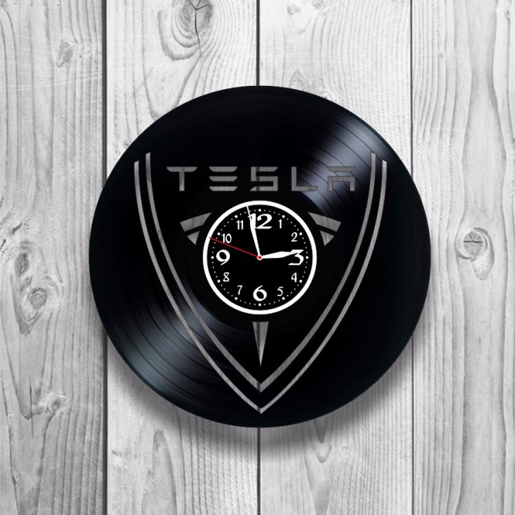 Годинник настінний Tesla 0476 з вінилової платівки