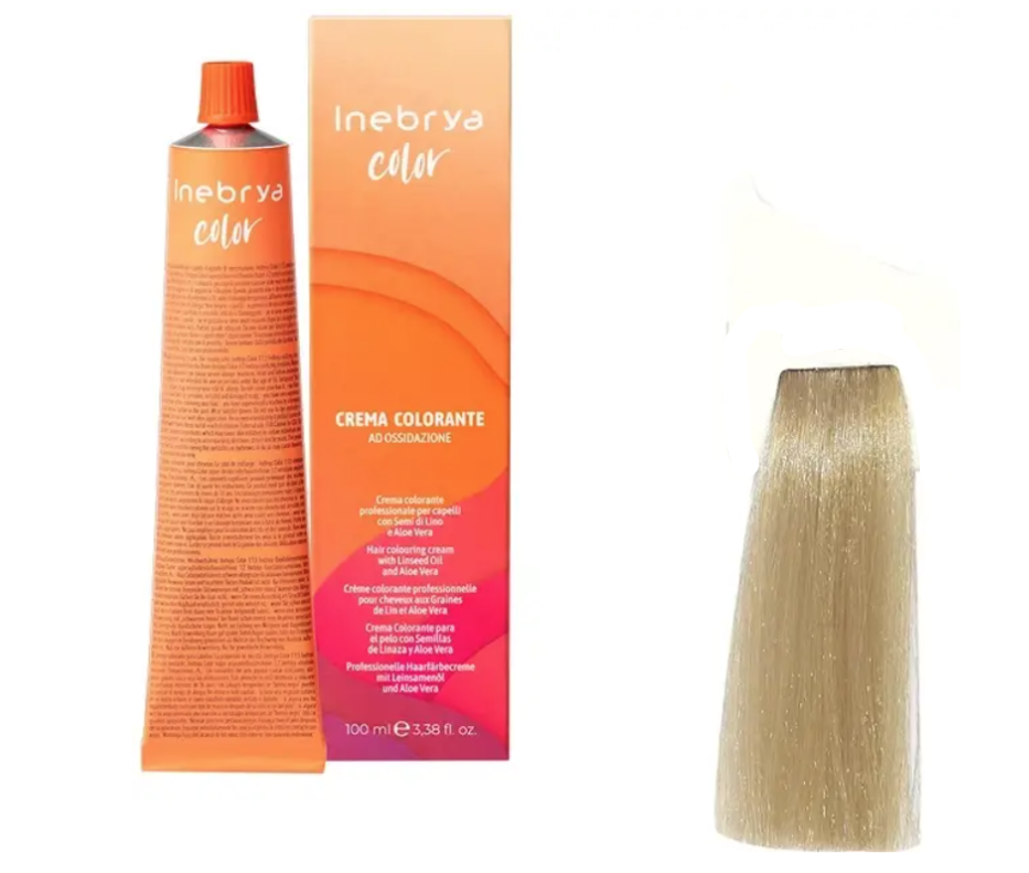 Крем-краска для волос INEBRYA Color с содержанием аммиака 100 мл 10/0 Платиновый светлый блонд Крем-краска для волос INEBRYA Color с содержанием аммиака 100 мл 10/0 Платиновый светлый блонд