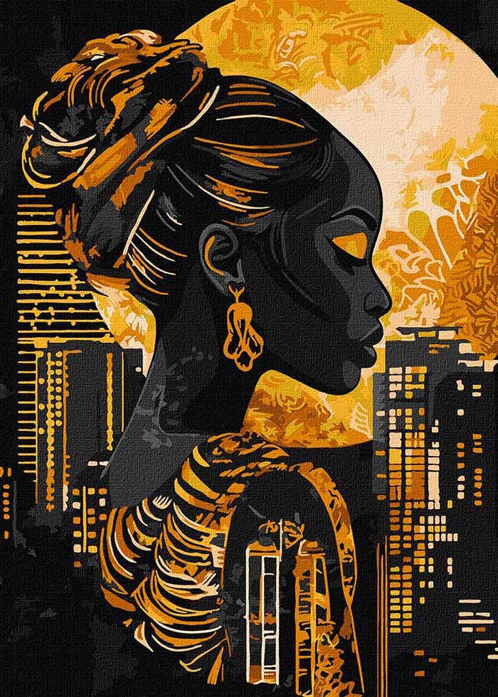 Картина по номерах Ideyka 30х40 Золото ночі з фарбами металік extra (KHO8644)