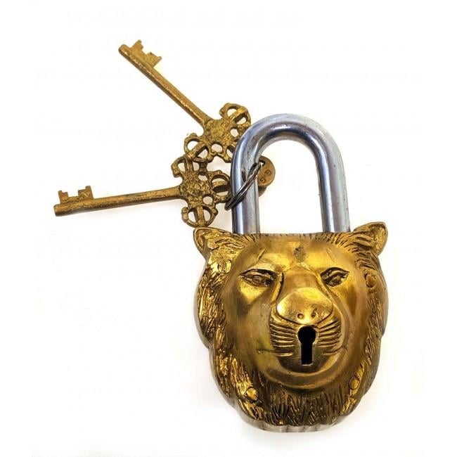 Тибетський замок Лев 14х8,5х5 см Бронзовий (33965) Тибетський замок Лев 14х8,5х5 см Бронзовий (33965)