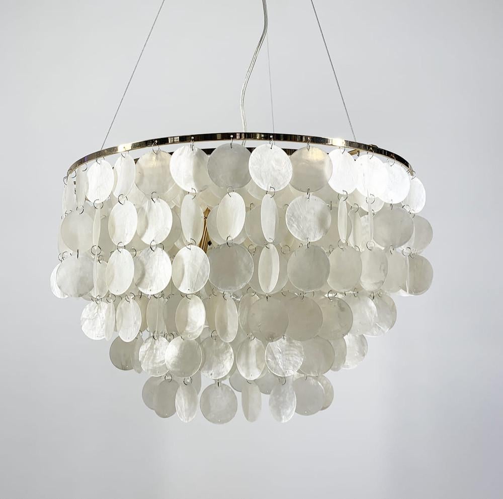 Люстра подвесная Athelia с перламутровыми монетками Ø 50 см (D 8598 GD+Shell) - фото 6 Люстра подвесная Athelia с перламутровыми монетками Ø 50 см (D 8598 GD+Shell) - фото 6