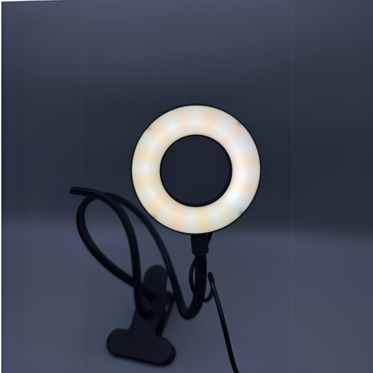 Лампа кільцева Led з гнучким кріпленням для телефону 9 см та ніжка прищіпка Professional Live Streem 50 см (LS-0066-Black) - фото 4
