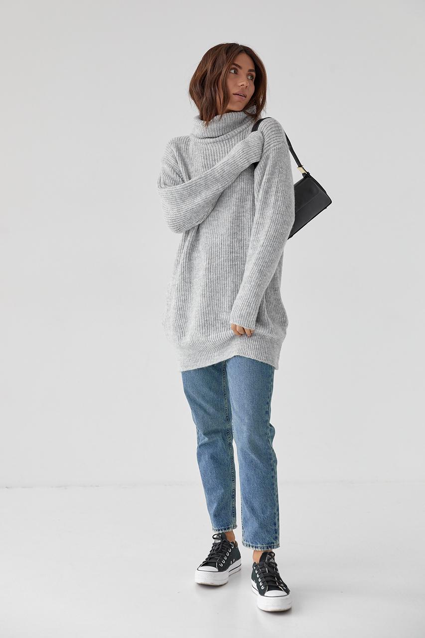 Светр-туніка в'язаний LUREX L Світло-сірий (9506264) - фото 6