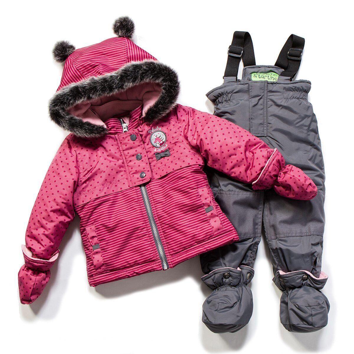 Детский зимний комплект для девочки Peluche&Tartine F17M08BF 82-90 см Розовый (F17M08BF-Secretpink_Smoke-18m)