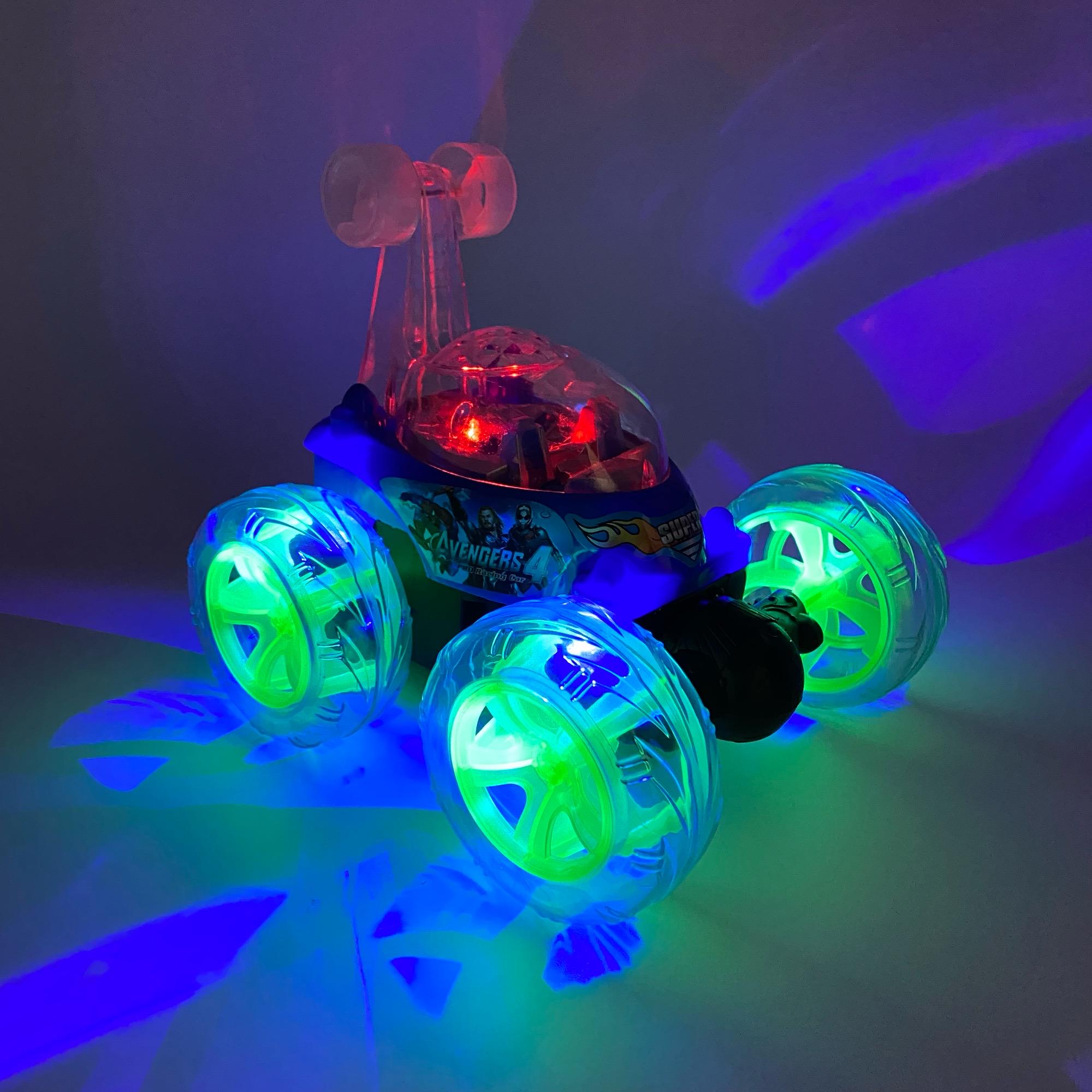 Машинка перевертыш музыкальная Jia Yue Toys на радиоуправлении 18 см 4,8 В Разноцветный (95048) - фото 3