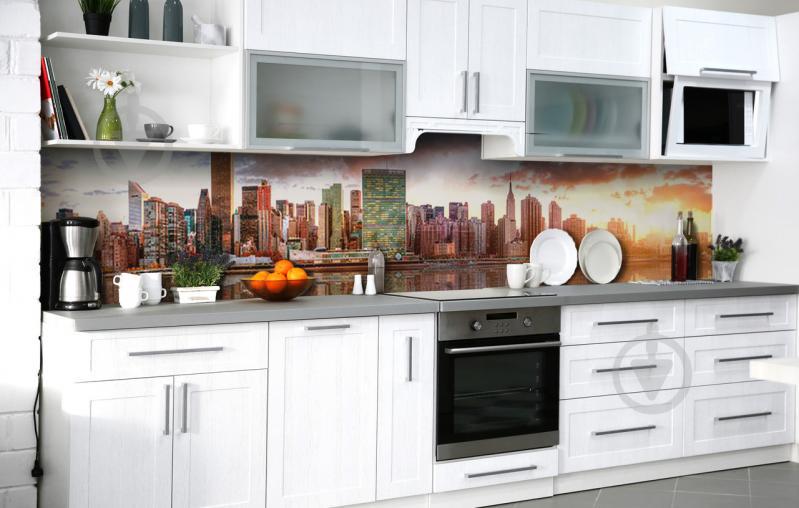 Скидали на кухню Zatarga «Нове місто» 600х2500 мм вінілова 3Д наклейка кухонний фартух самоклеюча