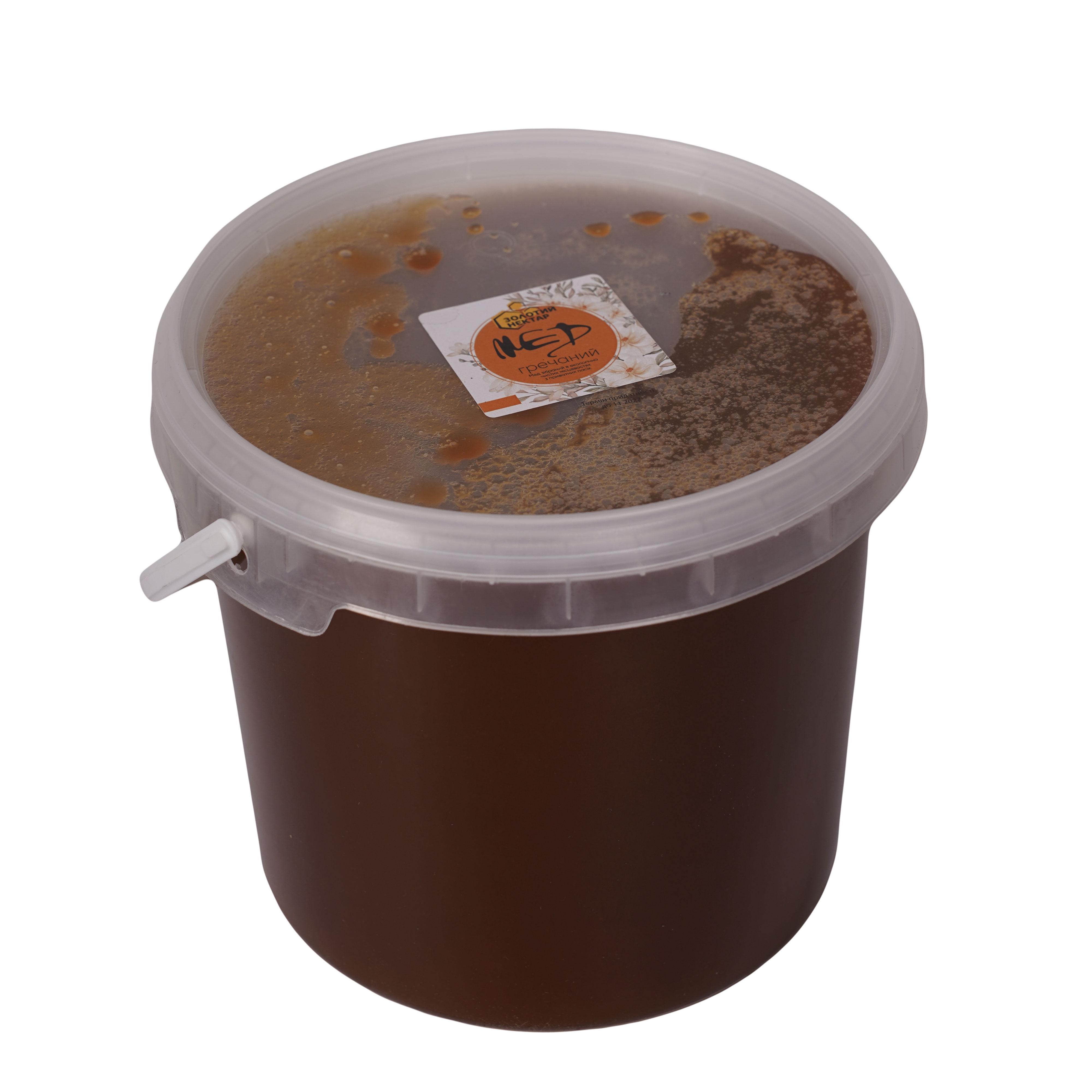 Мед гречишный натуральный пчелиный Золотой Нектар в ведре 7 кг 5 л