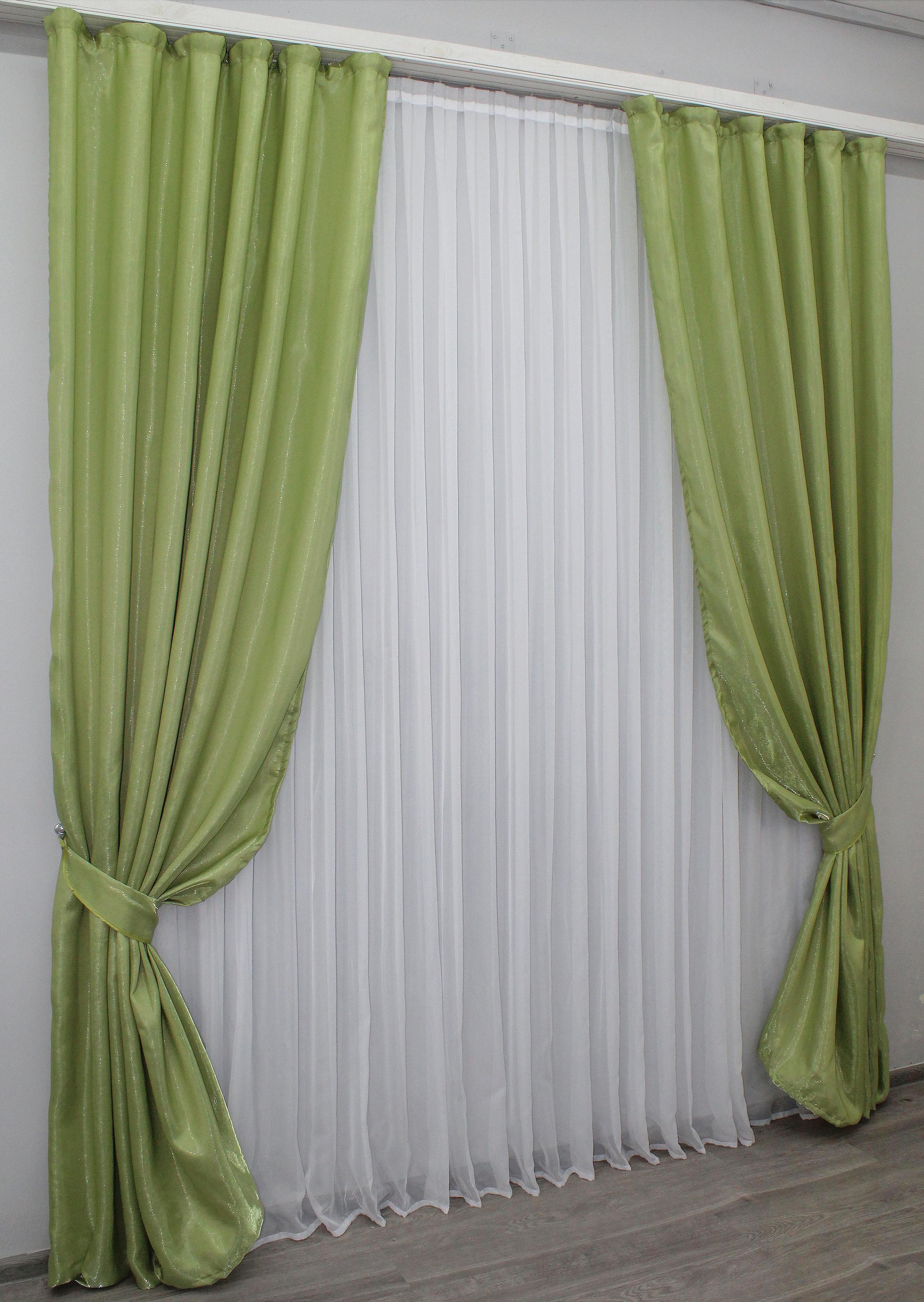 Комплект штор VR-Textil Атлас Монорей № 1081ш 100х270 см 2 шт. Светло-оливковый (31-391) - фото 3 Комплект штор VR-Textil Атлас Монорей № 1081ш 100х270 см 2 шт. Светло-оливковый (31-391) - фото 3