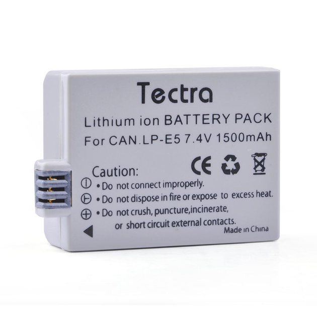 Аккумулятор Tectra для фотоаппаратов Canon 450D 500D 1000D 2000D LP-E5 1500 mah