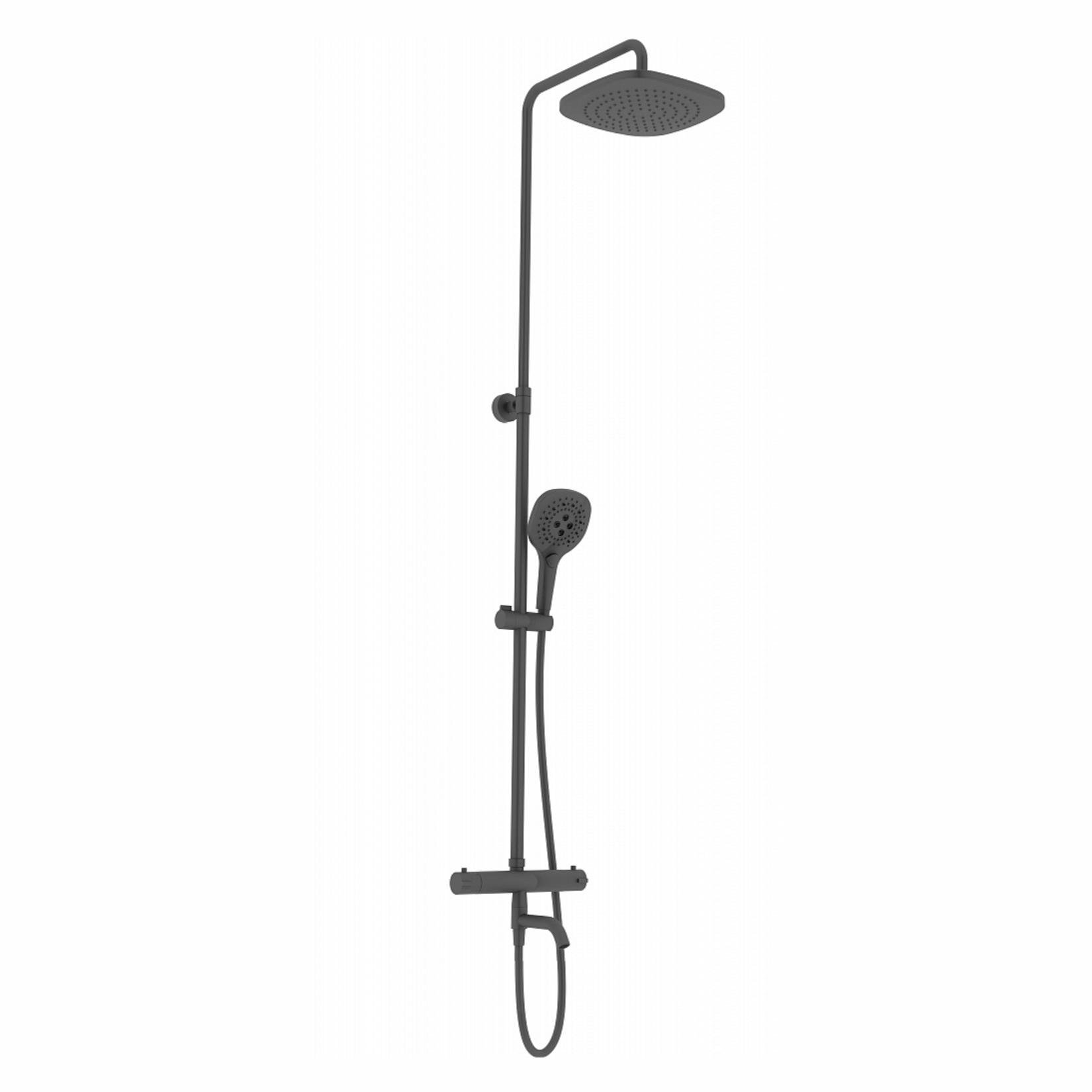 Душевая система с термостатом Imprese CENTRUM T-10262SQ Черный (218106)