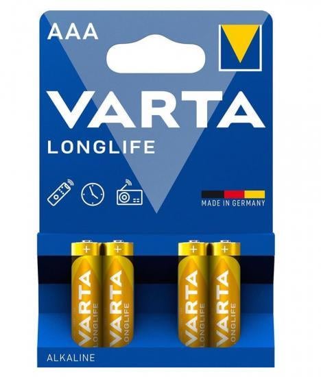 Набор батареек Varta Longlife AAA 4 шт. (ERC-04103101414) - фото 1 Набор батареек Varta Longlife AAA 4 шт. (ERC-04103101414) - фото 1