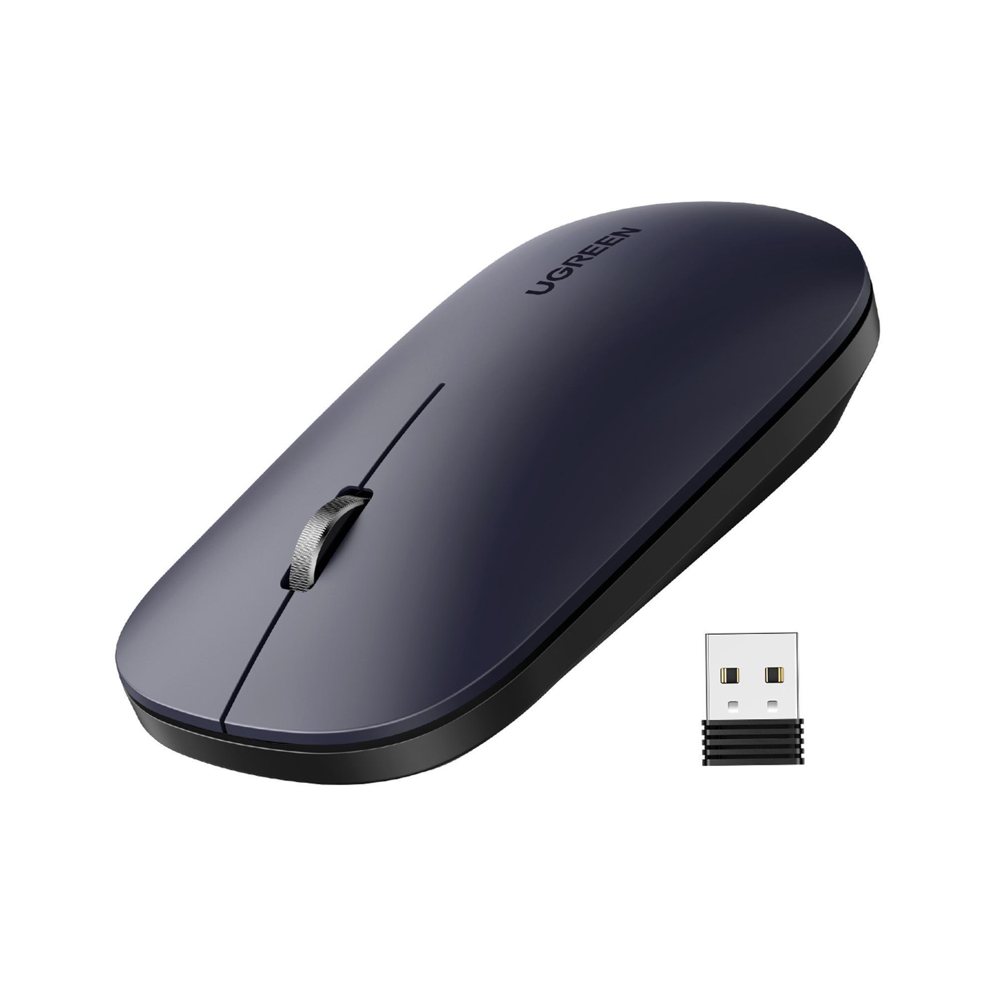 Мышка беспроводная UGREEN 4000 DPI 2.4G с USB-приемником оптическая Черный (90372)