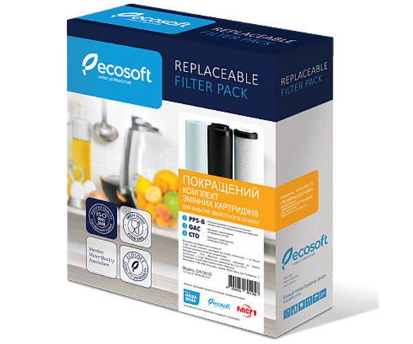 Комплект картриджей для фильтров обратного осмоса Ecosoft Replaceable Filter Pack 1-2-3 этапа очистки (17321)