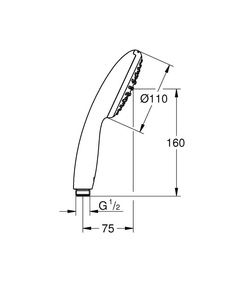 Душова лійка Grohe Tempesta 27923003 однорежимна 110 мм Хром (218539) - фото 6