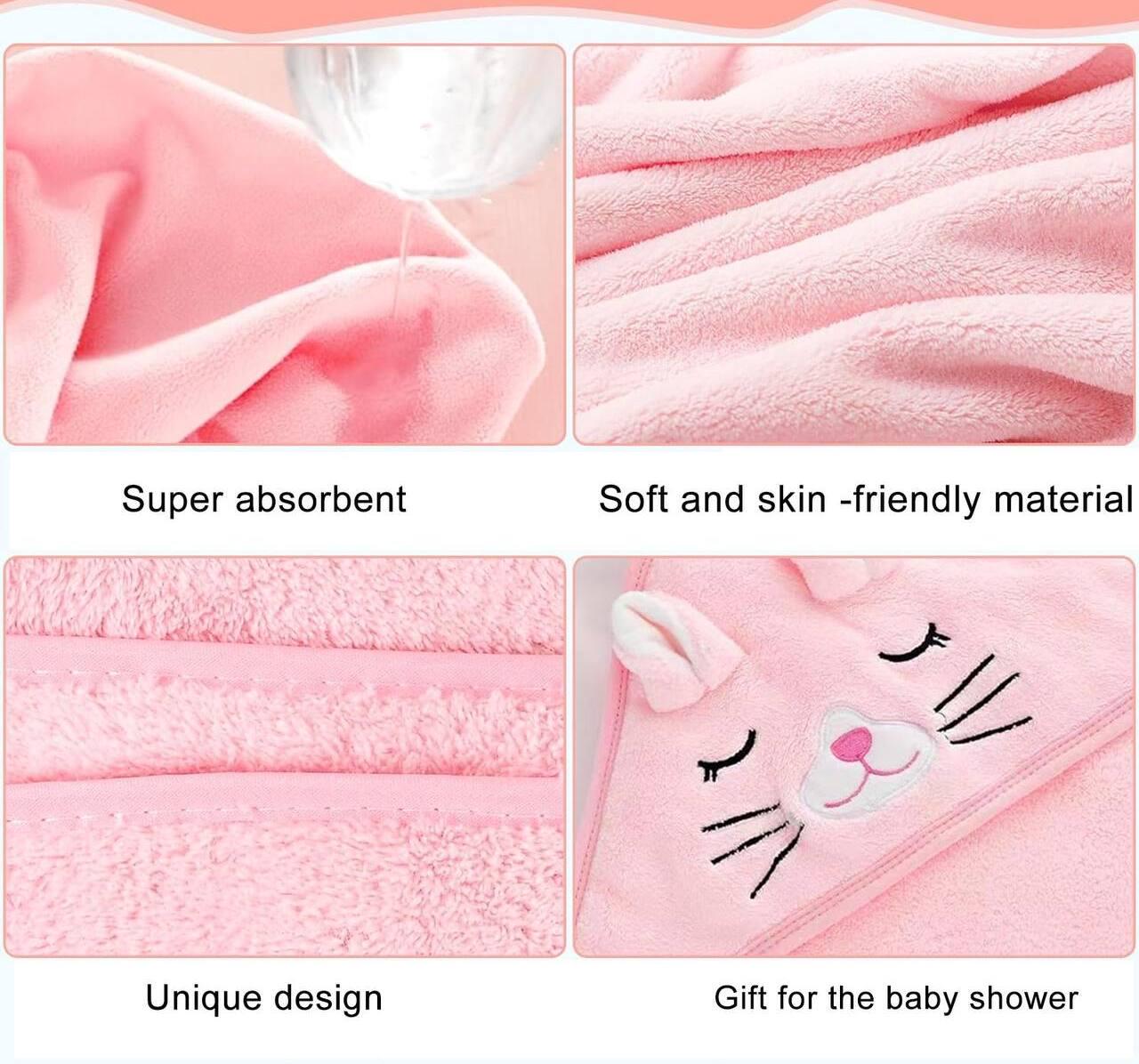 Полотенце-уголок для малышей с капюшоном из микрофибры Котик - фото 2 Полотенце-уголок для малышей с капюшоном из микрофибры Котик - фото 2