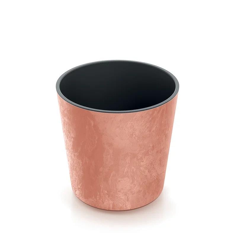 Горщик для квітів Prosperplast Urbi Round Effect круглий з вкладишем 25х25х25 см Терра мармуровий (88335-624)