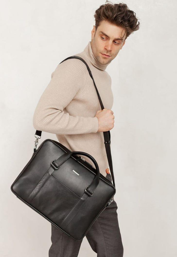 Сумка кожаная для ноутбука и для документов Черный (A-026687) - фото 6 Сумка кожаная для ноутбука и для документов Черный (A-026687) - фото 6