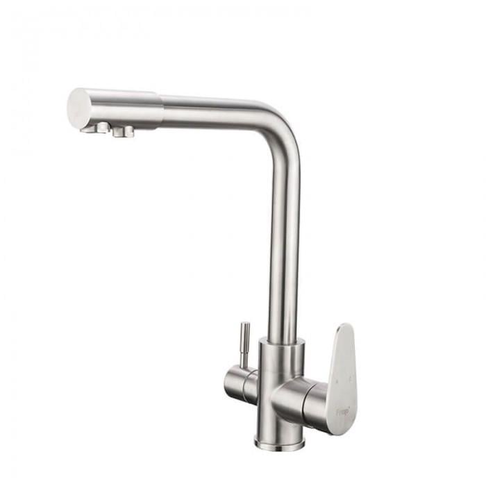 Смеситель для кухни Frap F4348 1036108 на две воды Сатин (102640)