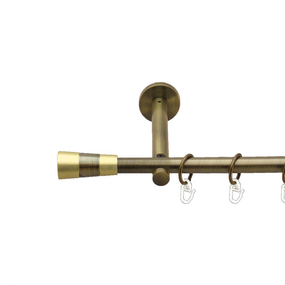 Карниз Orvit Валео металевий однорядний циліндр 16 см гладка труба кільце металеве 16 мм 240 см Антик (7282632)