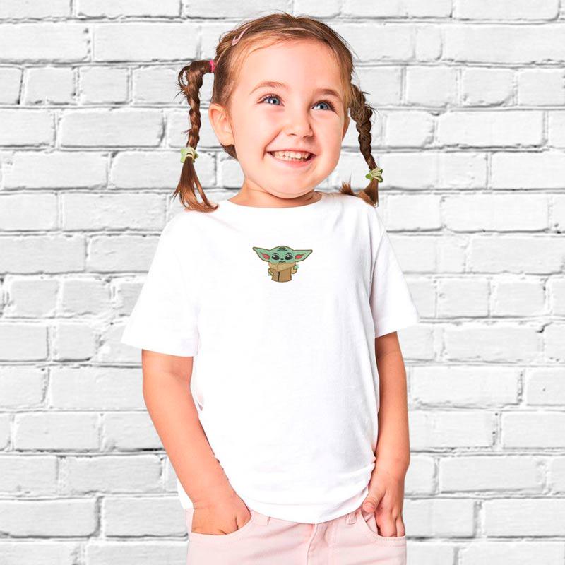 Футболка для дівчаток з вишивкою Йода 02-1 122-128 см 7-8 років Білий (649844-30-4)