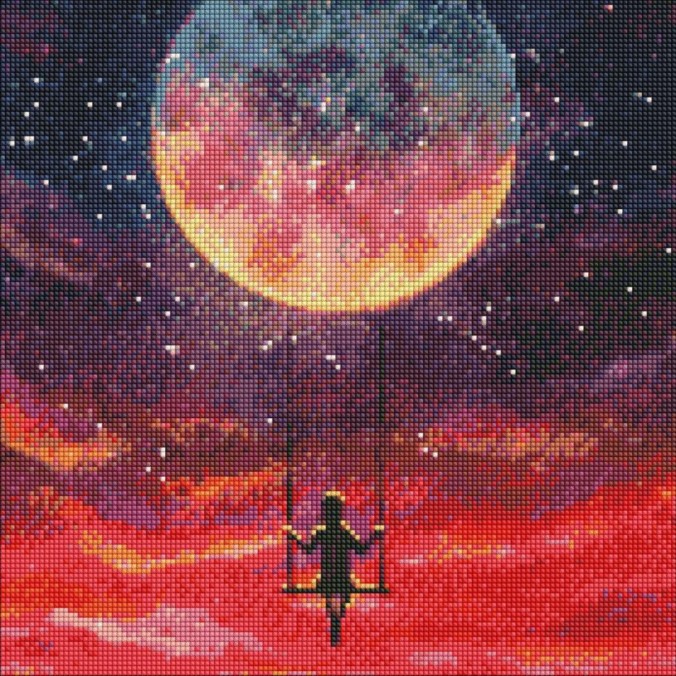 Алмазная мозаика Идейка Космические качели 40x40 см (AMO7288)