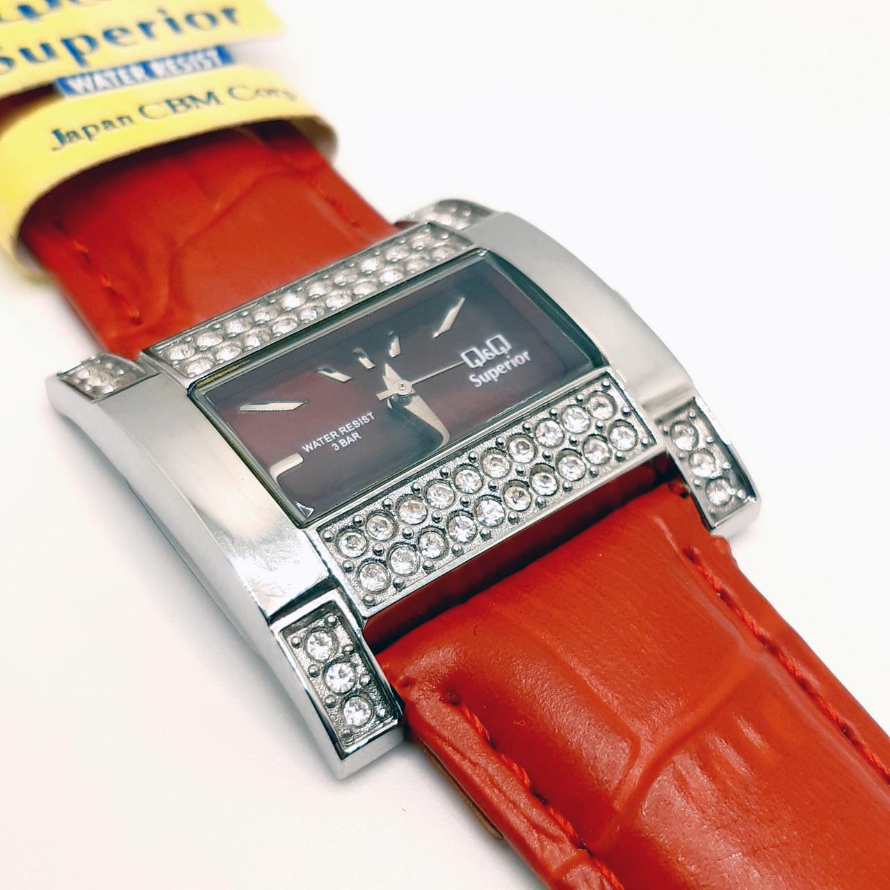 Наручные часы Q&Q Superior series женские кварцевые кожаный ремешок (Р165J312) - фото 2