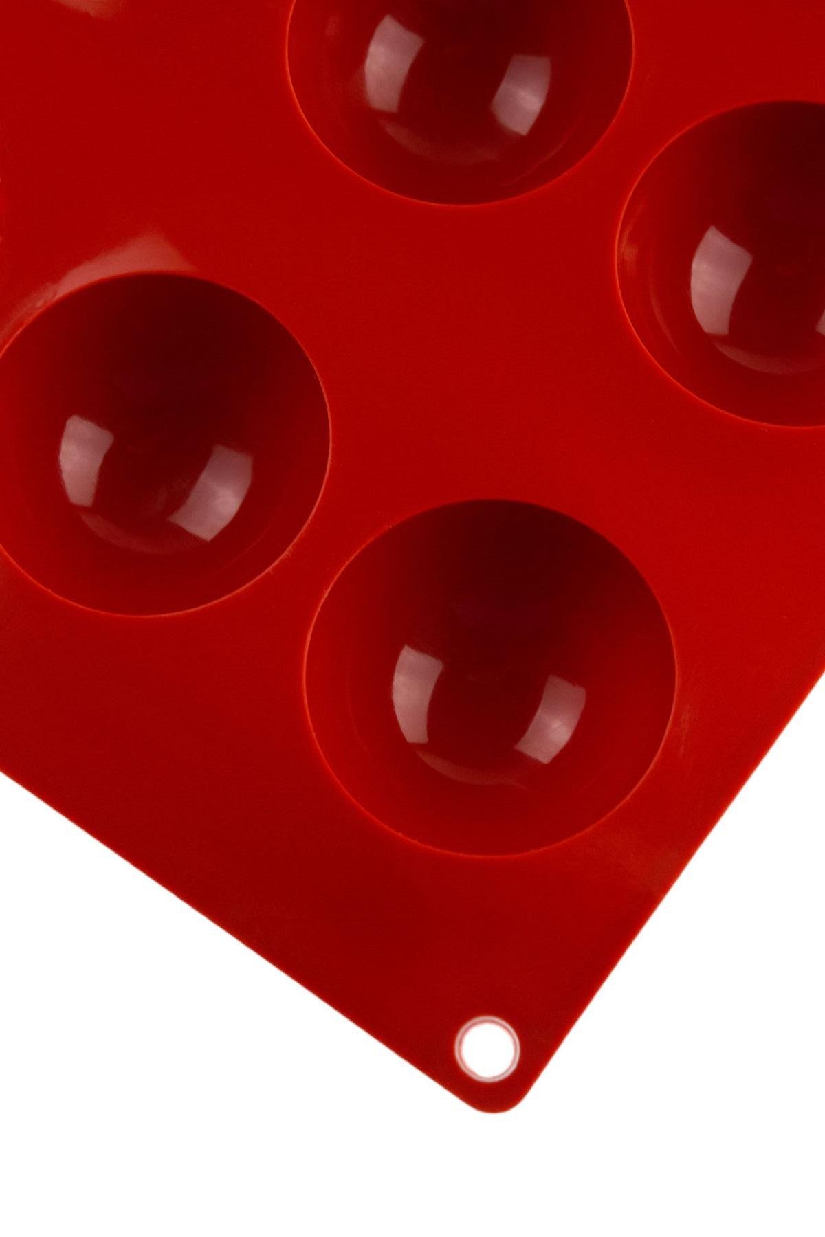 Форма силіконова One Chef для випічки Профі Напівсфера d 4,5 см h 2,3 см на 12 осередків Червоний - фото 3 Форма силіконова One Chef для випічки Профі Напівсфера d 4,5 см h 2,3 см на 12 осередків Червоний - фото 3