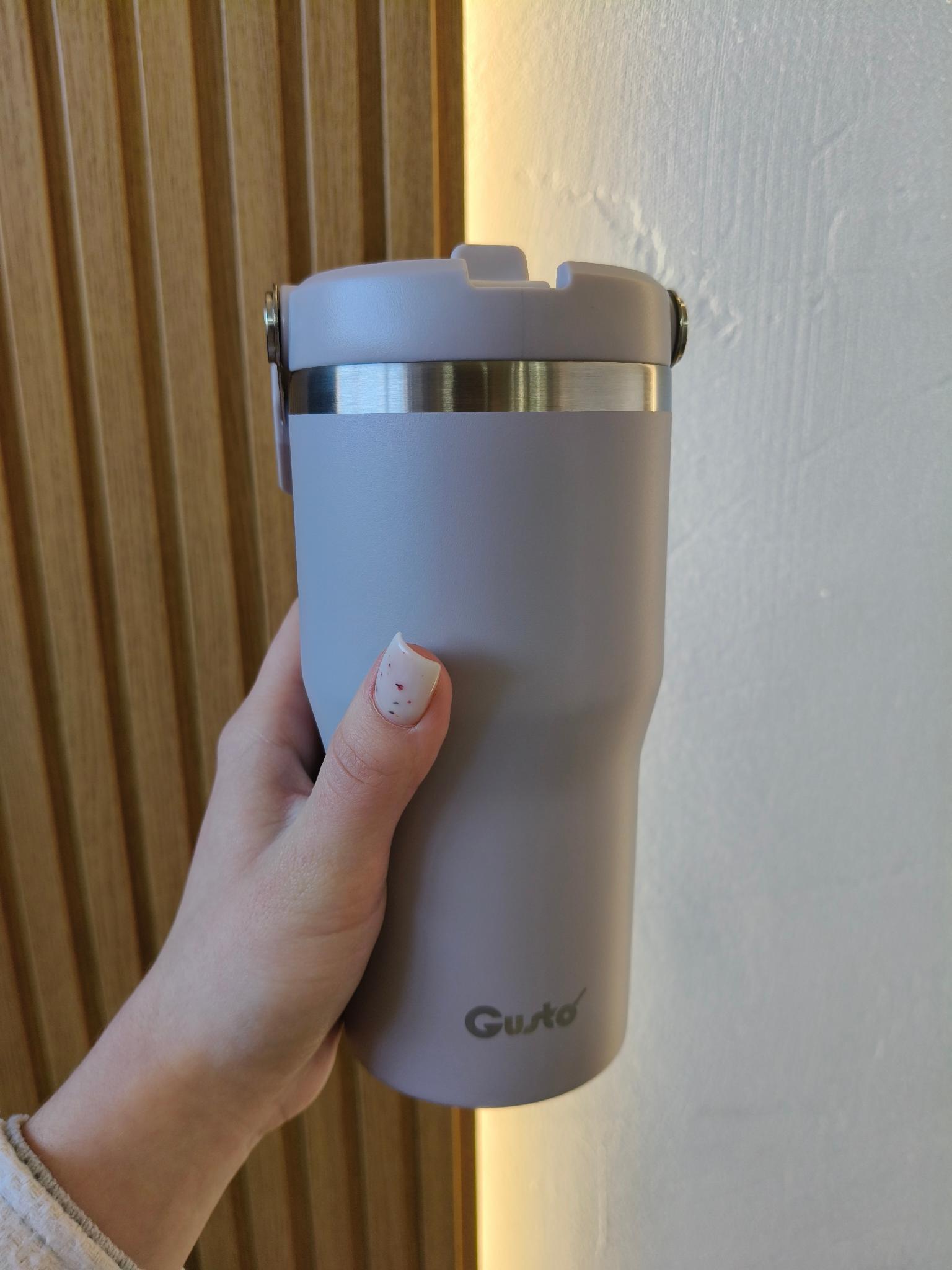 Термочашка с трубочкой Gusto Индиго 600 мл Серо-лавандовый - фото 2 Термочашка с трубочкой Gusto Индиго 600 мл Серо-лавандовый - фото 2