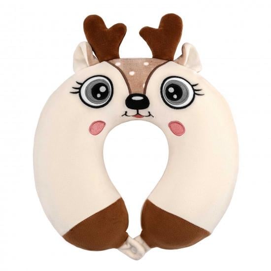 Подушка в автомобиль для шеи Ardesto Travel Reindeer полиуретановая пена 30х30 см Белый (ART3031NEP)