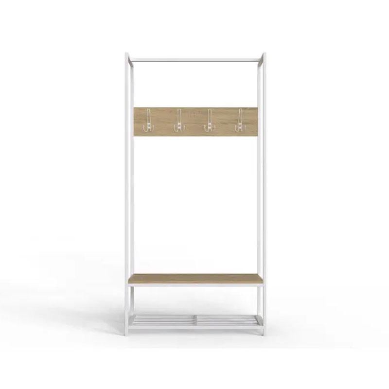 Вешалка модульная напольная Ferrum-decor Трелис 13 ДСП 16 мм 180x90x38 см Белый/Дуб Сонома (FRD-104334)