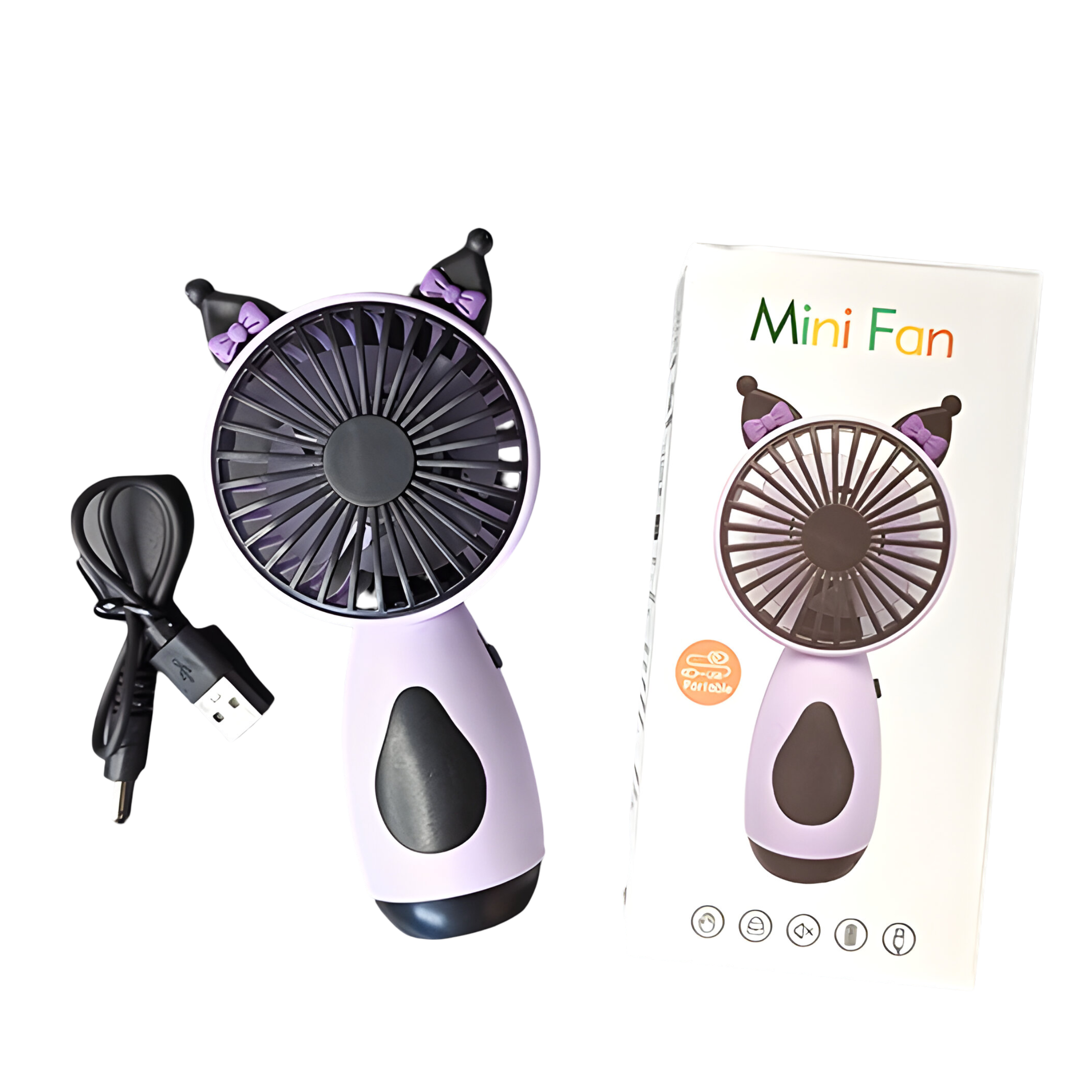 Вентилятор-USB дитячий портативний Куромі Бузковий (99013-5)