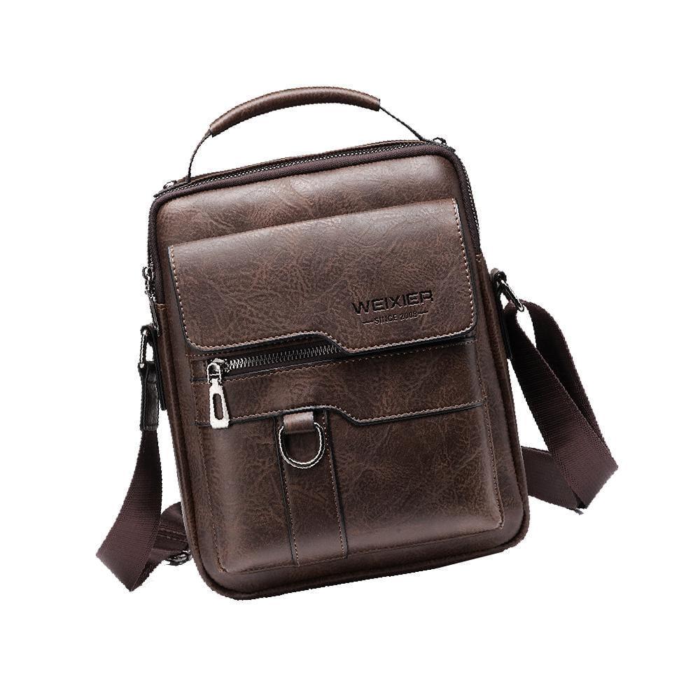 Сумка-слинг мужская однолямочная через плечо экокожа Коричневый (SMKMEN-DRK-BRN-0648) Сумка-слинг мужская однолямочная через плечо экокожа Коричневый (SMKMEN-DRK-BRN-0648)