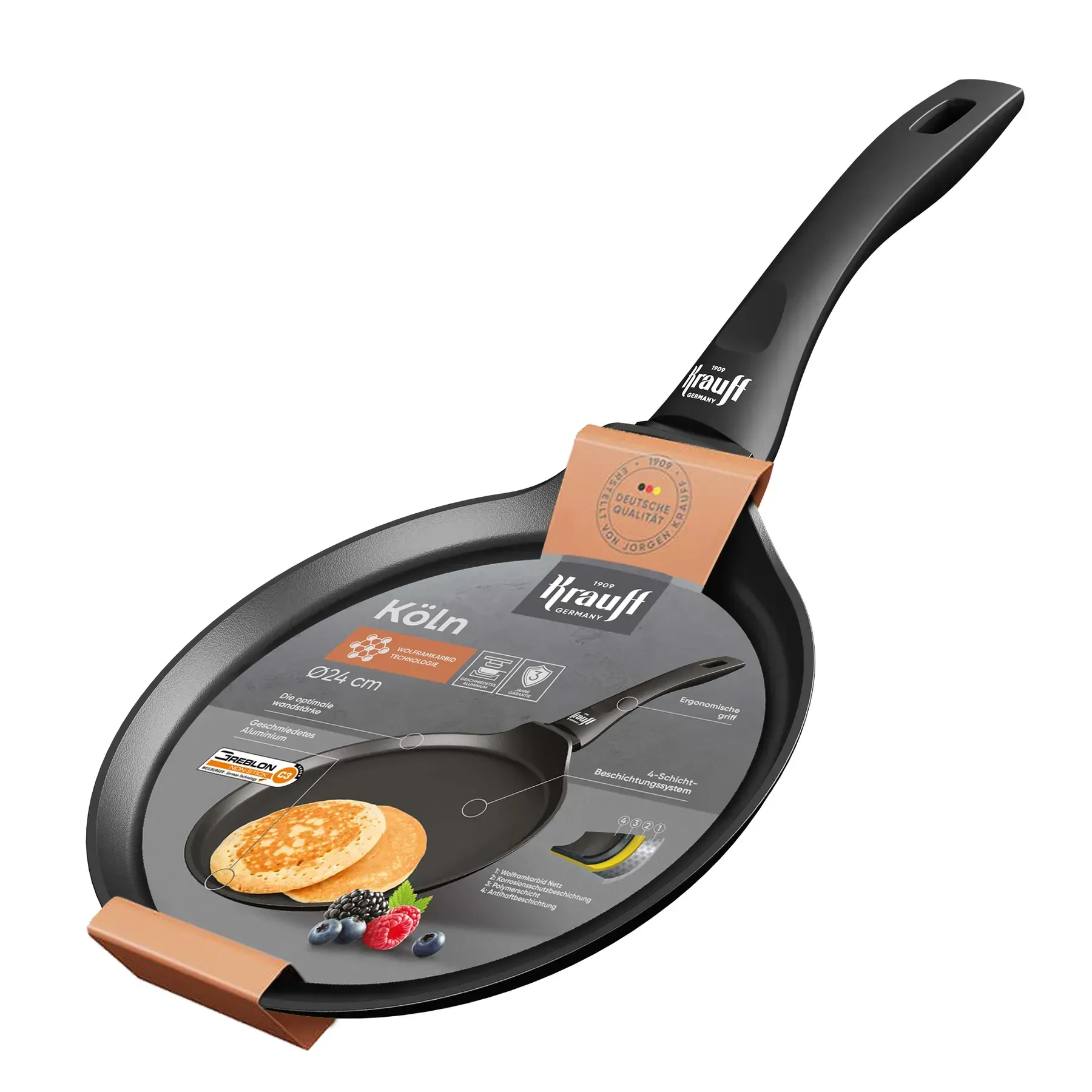 Набор сковородок Krauff Koln 28/26 см и сковорода для блинов 24 см с кухонными досками (55-333-443) - фото 7 Набор сковородок Krauff Koln 28/26 см и сковорода для блинов 24 см с кухонными досками (55-333-443) - фото 7