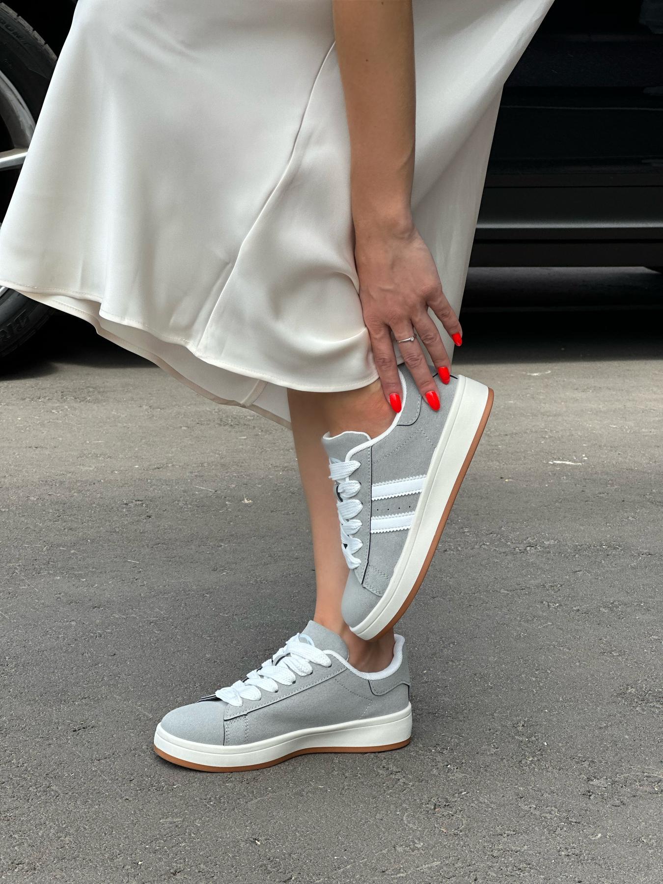 Кеды женские эко-замша р. 41 Серый (10285702) - фото 5