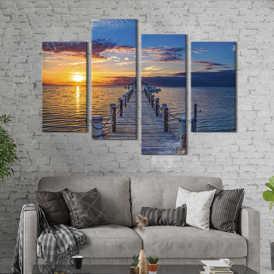 Картина модульна з 4 частин Пірс на пляжі Флориди M 89х56 см (446-42)