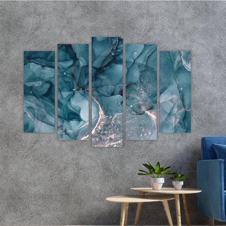 Модульная картина на холсте из пяти частей KIL Art Дымчатый мрамор 112x68 см (M51_M_170)