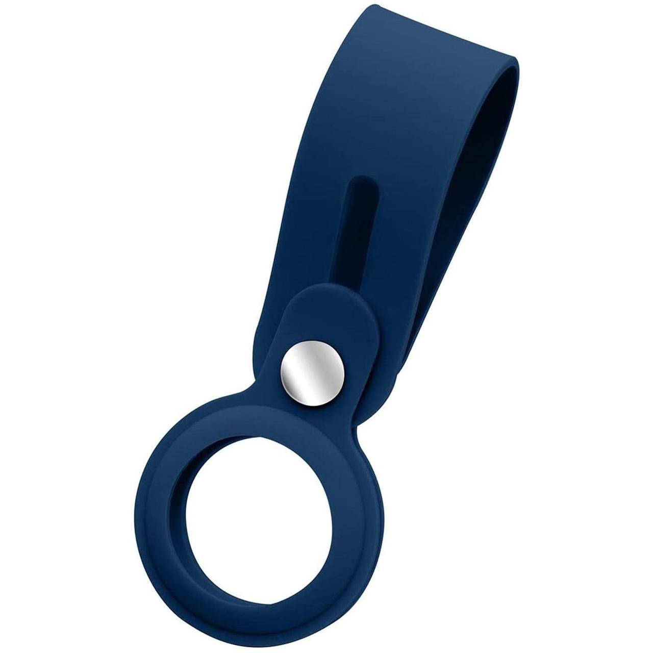 Силиконовый чехол брелок ArmorStandart Silicone Loop for AirTag with Button, Dark Blue (ARM58924)