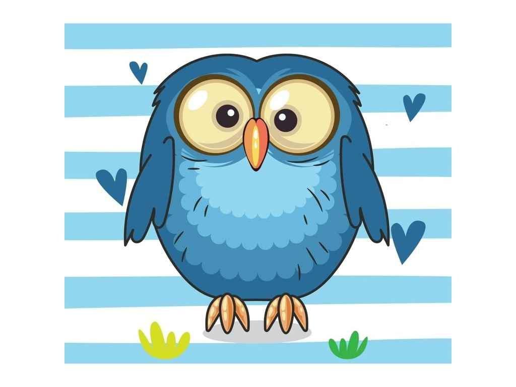 Картина по номерам Strateg Синяя сова 30х30 см (ES210)