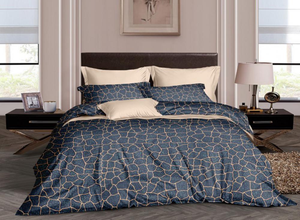 Комплект постільної білизни Комфорт текстиль Бязь Мілорд лайт 145x215 см Сімейний з простирадлом на гумці 70x70 см ( КТ_pvu_4359_41_70x70 )