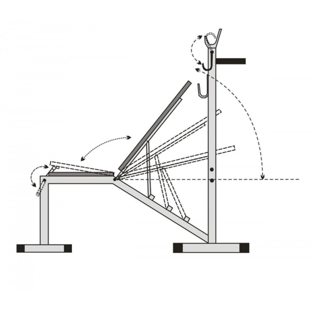 Стійка для жиму Sportko з похилою лавою (SP-6936SK-2) - фото 4