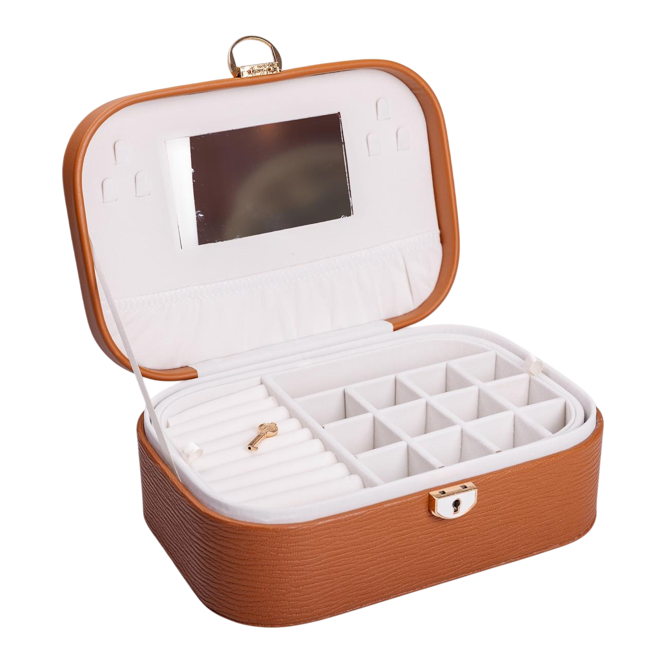 Шкатулка-органайзер для украшений с замком 26х18х9,5 см Терракотовый (HP-5-1BR)