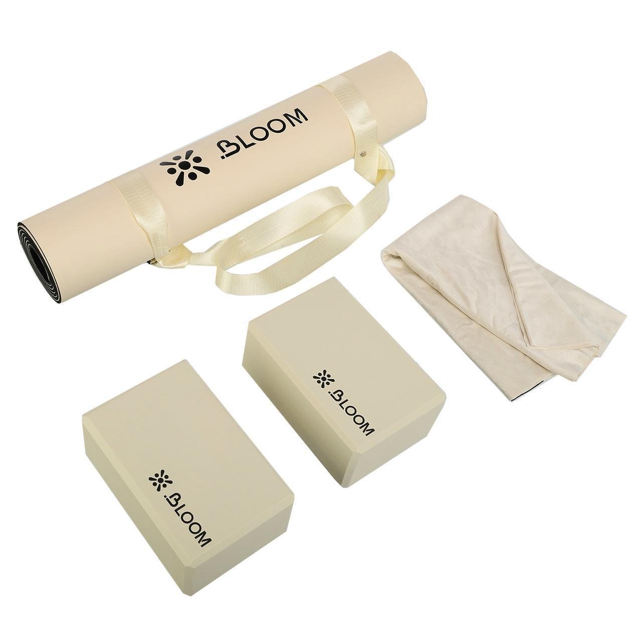 Набор для йоги BLOOM LB7101 4в1 коврик/ремень-cтяжка/блок для йоги/полотенце (2532843936)